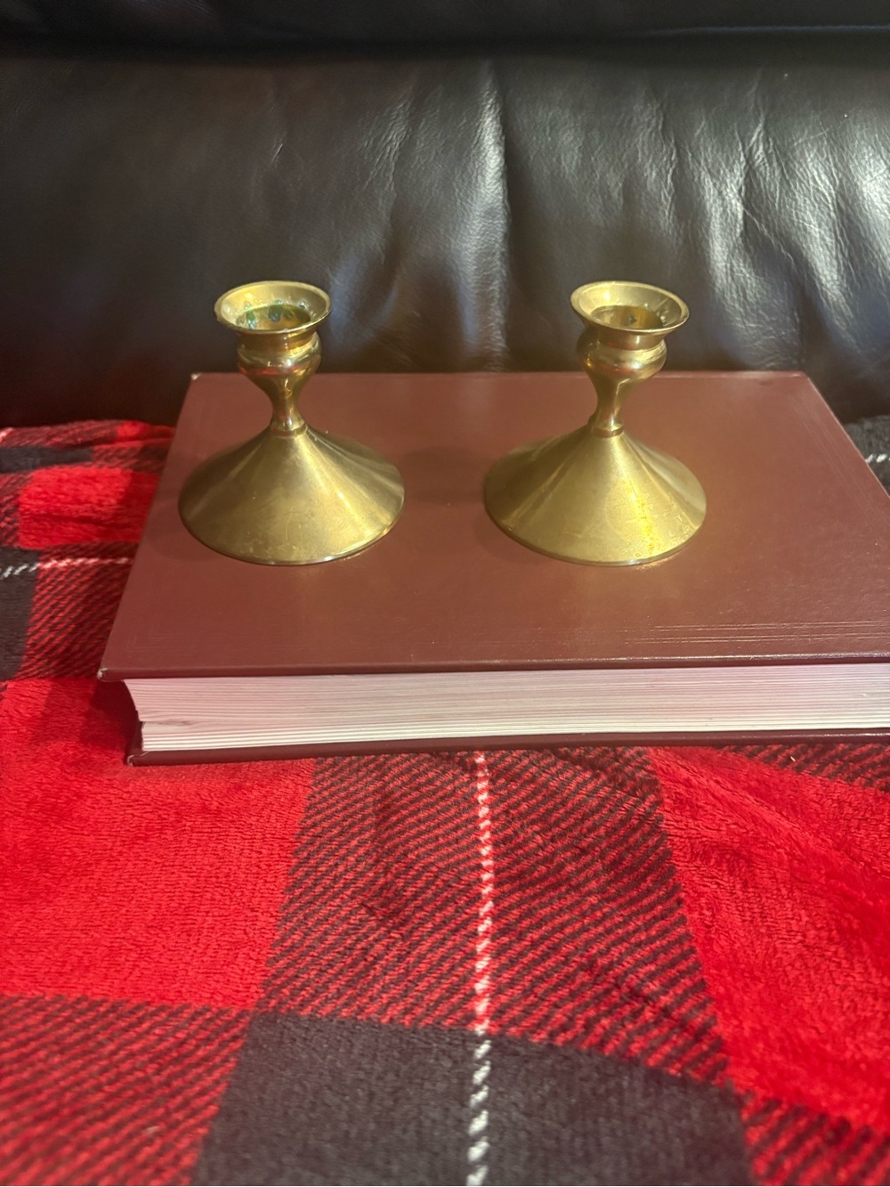 Vintage Brass Taper Candlesticks — Pair in Gold Finish